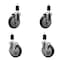 Service Caster 5'' Black Poly Wheel Swivel 1-1/2'' Expanding Stem Caster Set 2 Brakes, 4PK SCC-EX20S514-PPUB-BLK-2-TLB-2-112 - alternate 1
